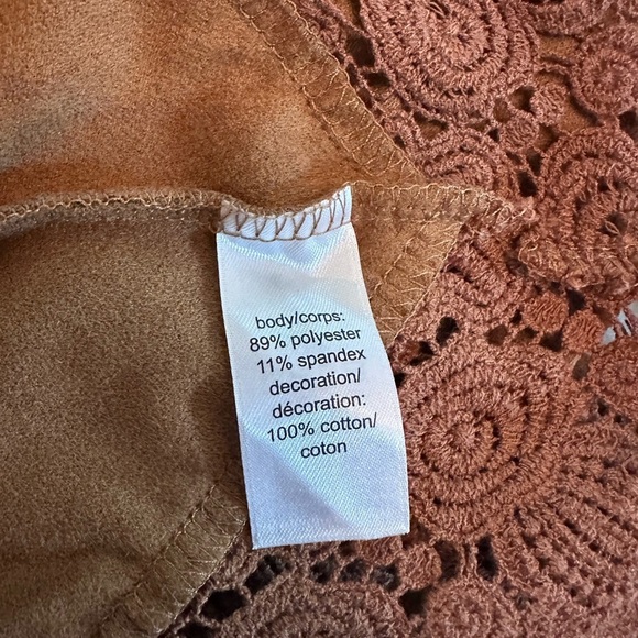 Western brown faux leather adjustable stylish tank top size 14 or 0X #1836 - Picture 6 of 8